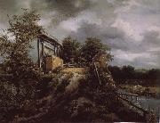 Jacob van Ruisdael, Brick Bridge with a Sluice
